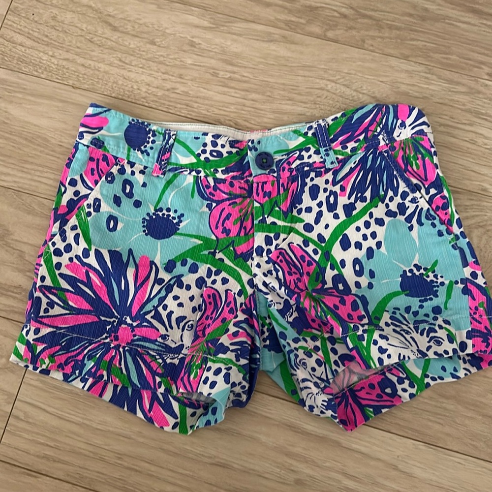EUC Lilly Pulitzer Callahan Shorts in In the Garden Size 0